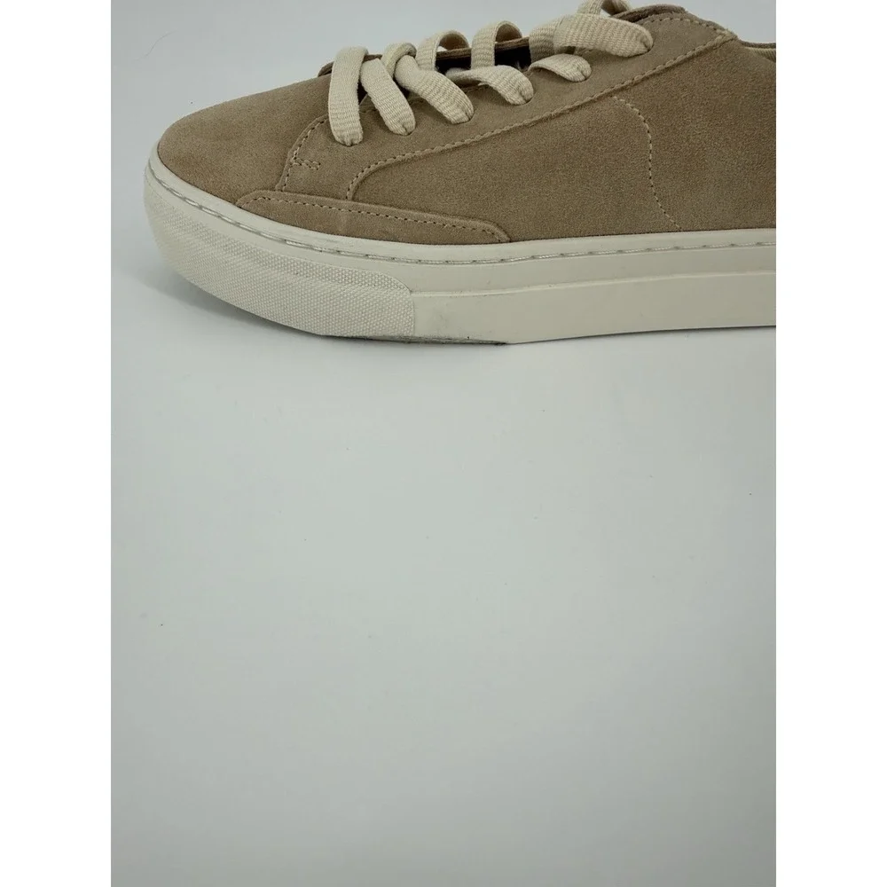 Soludos Sneakers Women's Ibiza Leather Lace Up Beige Tan Suede Coastal Shoes 8